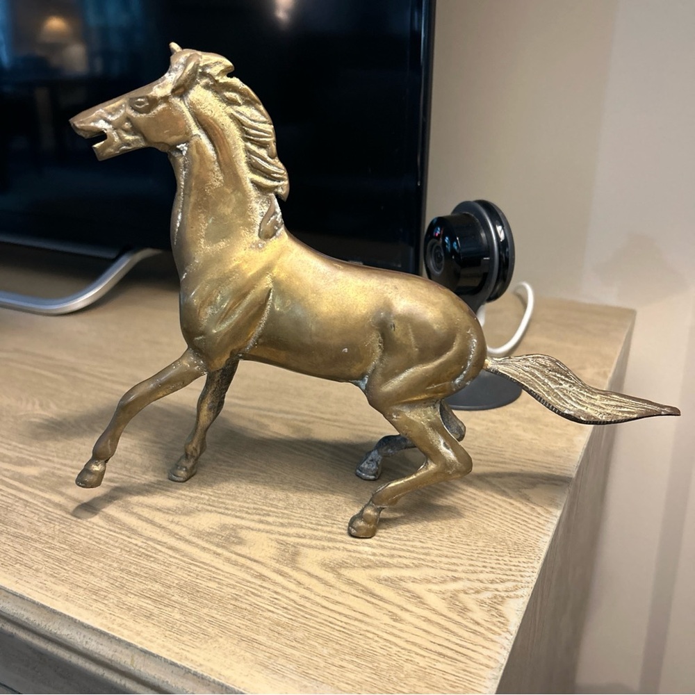 Vintage Solid Brass Horse Wild Pony Figurine - Picture 8 of 9